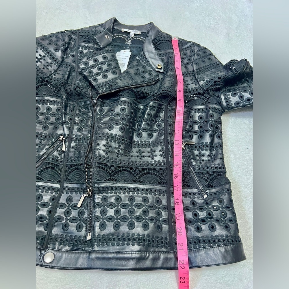 Willow & Clay NWT Eyelet Lace Vegan Leather Jacket - Medium - Picture 4 of 13